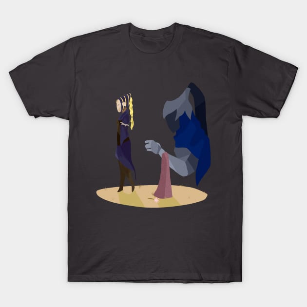 Ciaran mourning at Artorias' grave T-Shirt by MooseNGoose